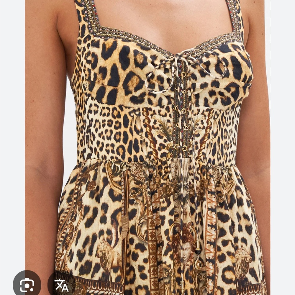 Camilla Standing Ovation Eyelet Bustier Dress Linen